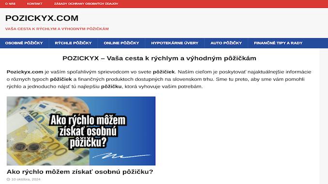 Pozickyx.com: Rýchle a spoľahlivé pôžičky dostupné online